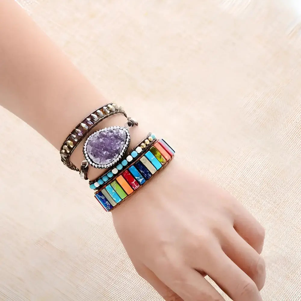 7 Chakras Stone Bracelets for Women