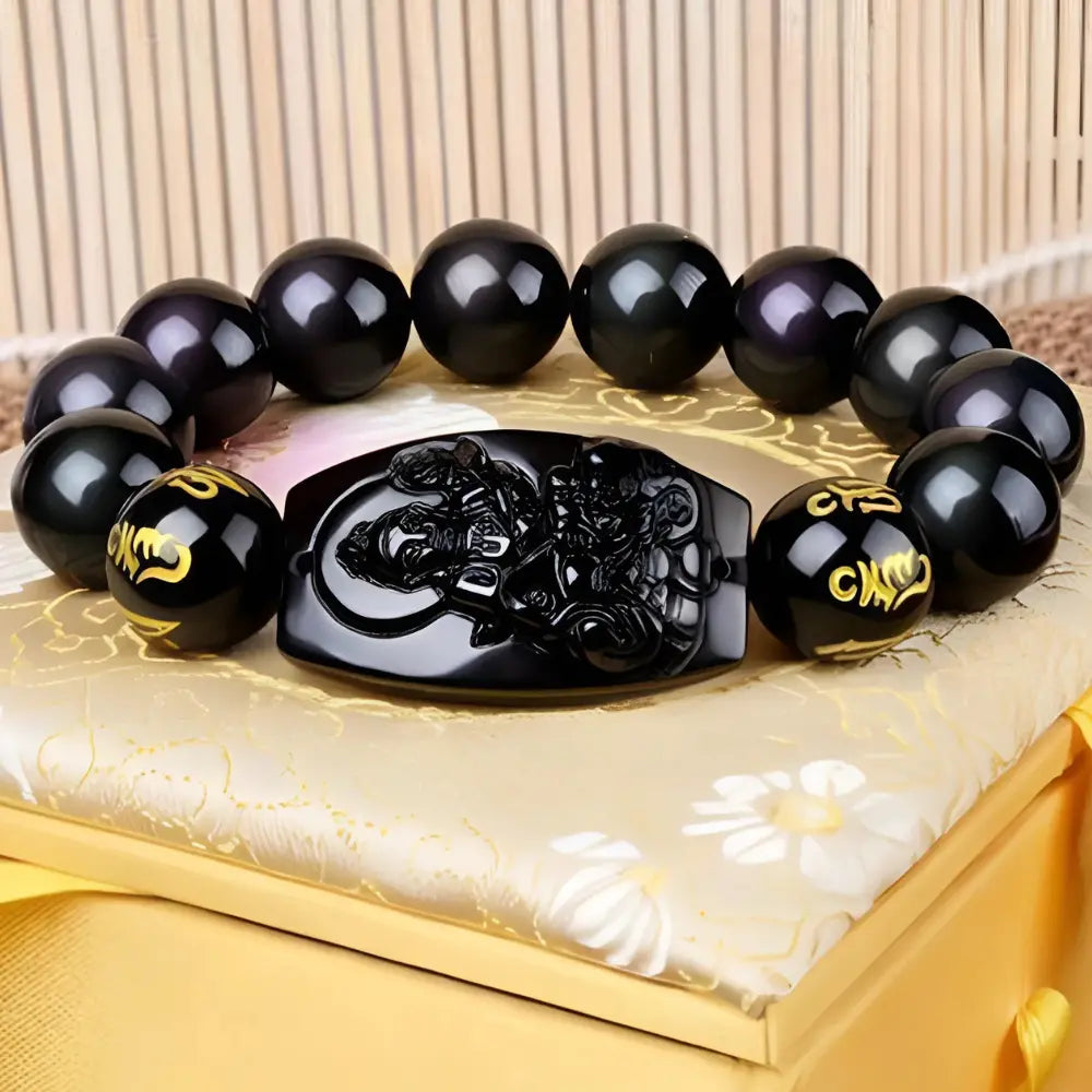 Buddha Power Black Obsidian Bracelets