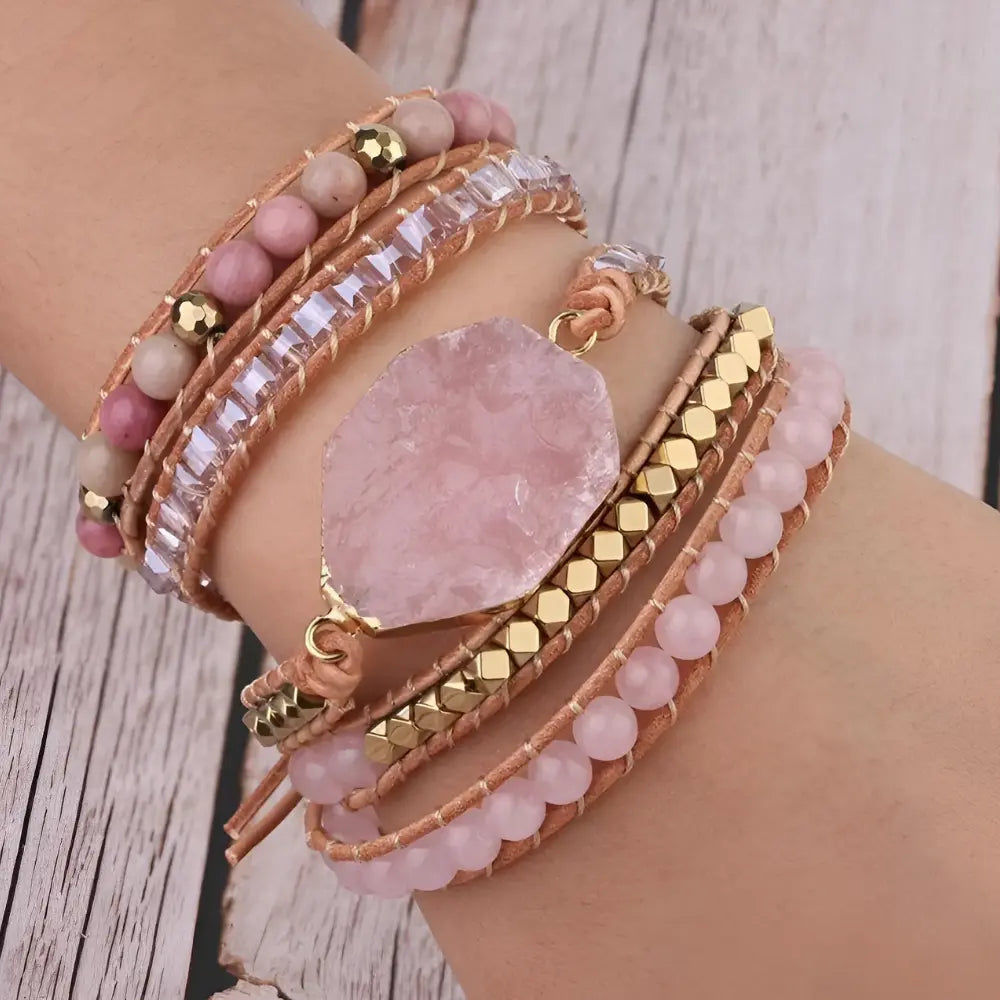 Crystal Rose Quartz Bracelets