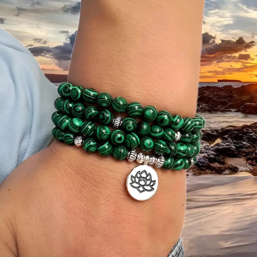 Mens Malachite Bracelets Lotus