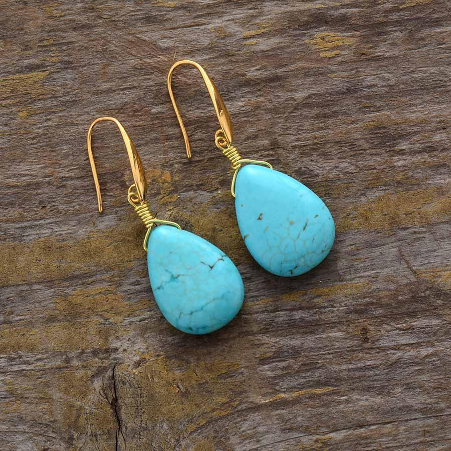 Drop Turquoise Earrings