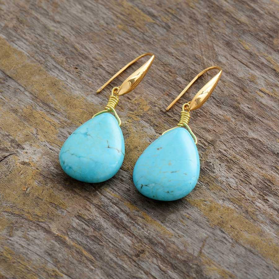 Drop Turquoise Earrings