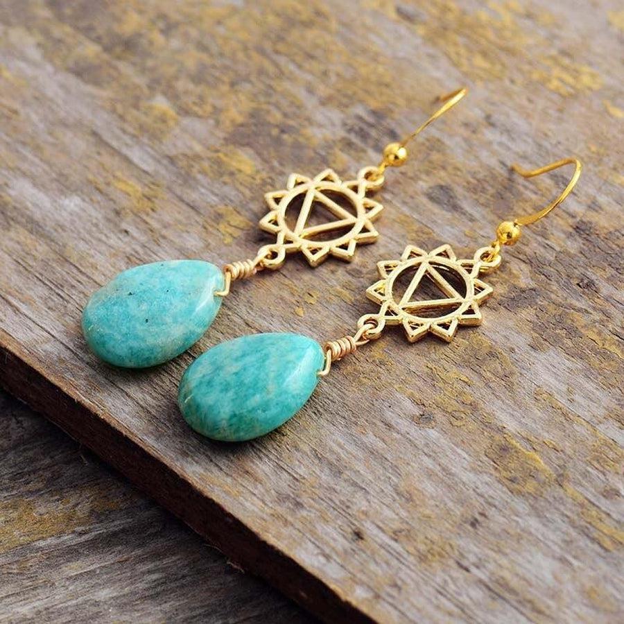 Amazonite Geometric Earrings