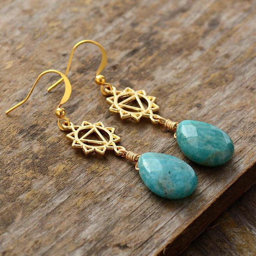 Amazonite Geometric Earrings