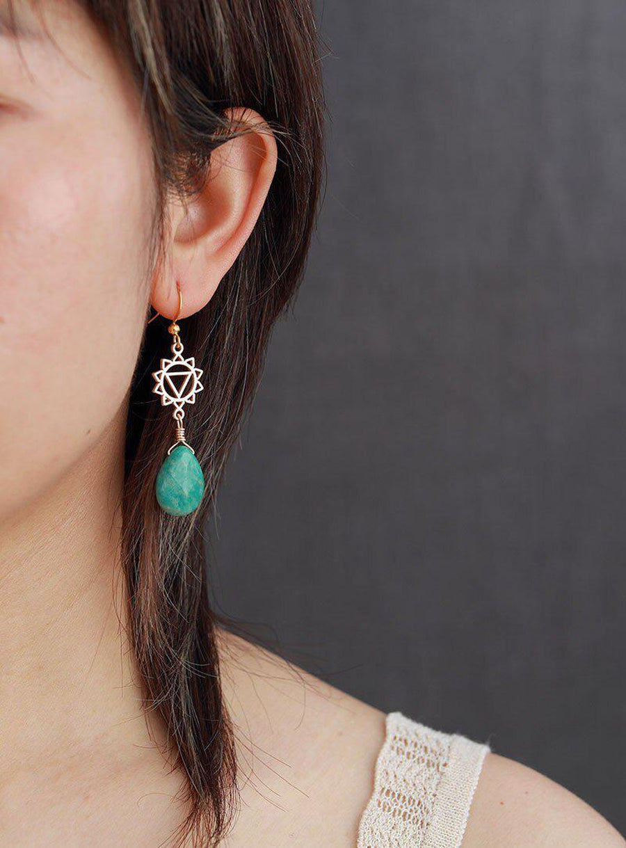 Amazonite Geometric Earrings