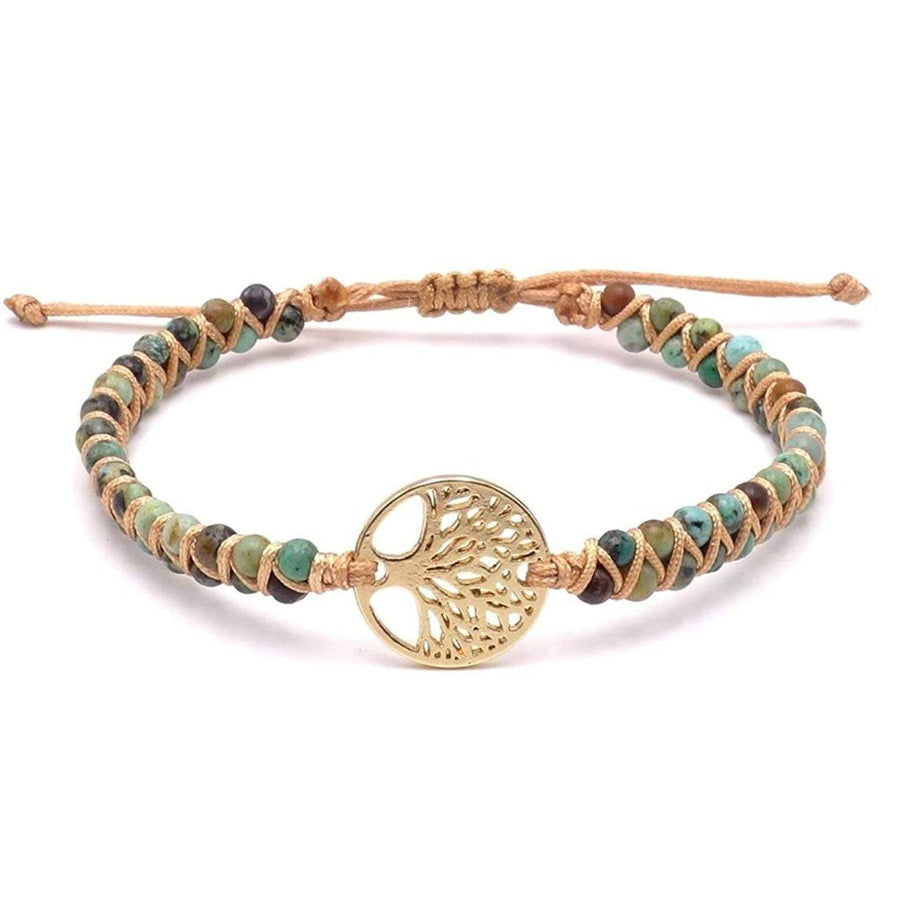 African Bead Bracelets Men Stone <br> Tree of Life