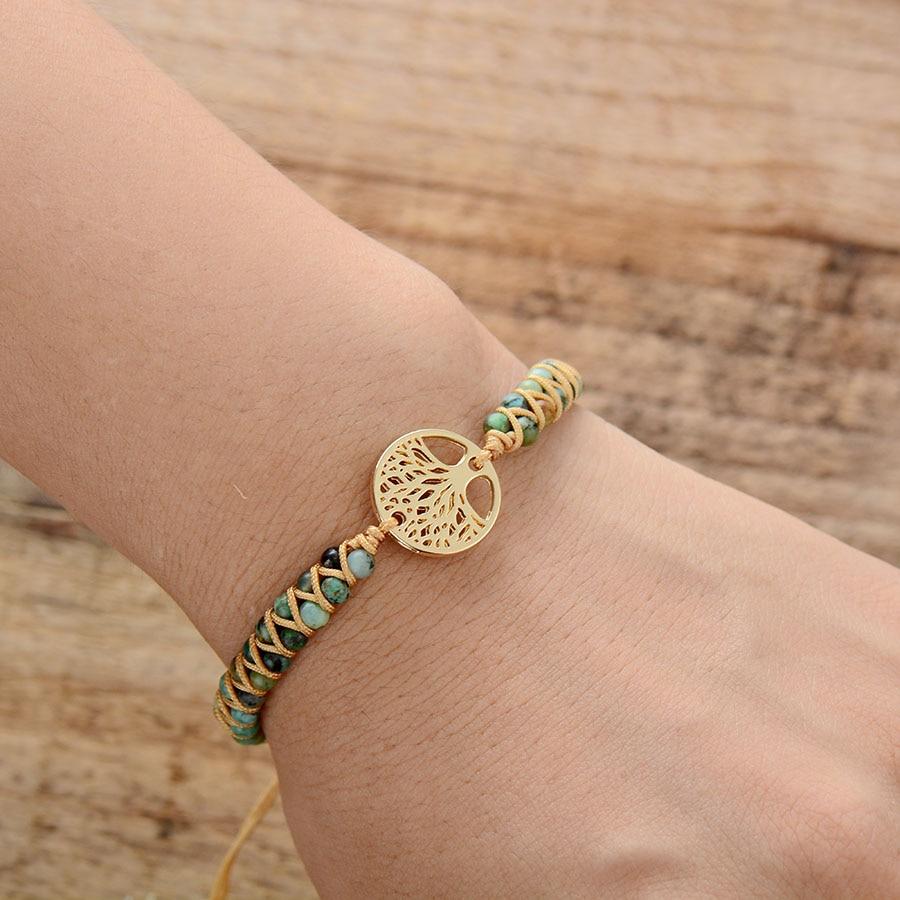 African Bead Bracelets Men Stone <br> Tree of Life