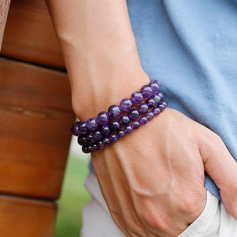 Natural Amethyst Bracelet for Men – Strength & Balance