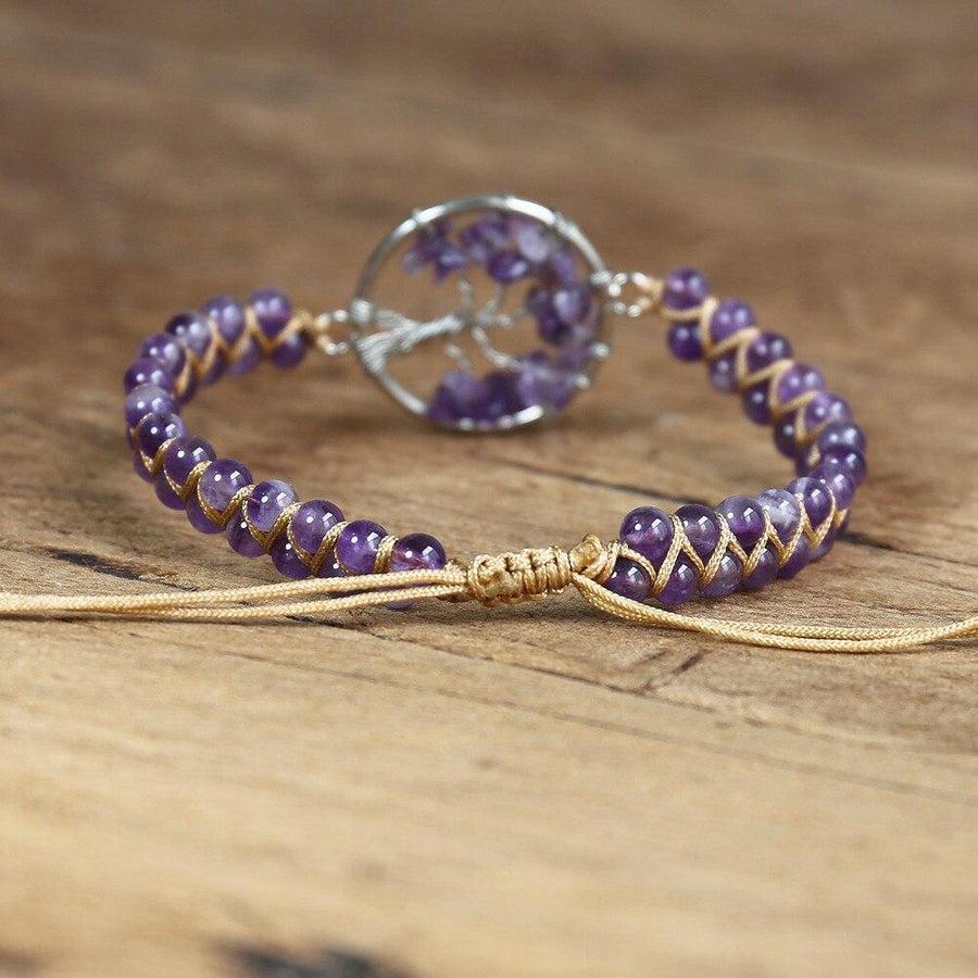 Tree of Life Amethyst Bracelet | Natural Gemstone