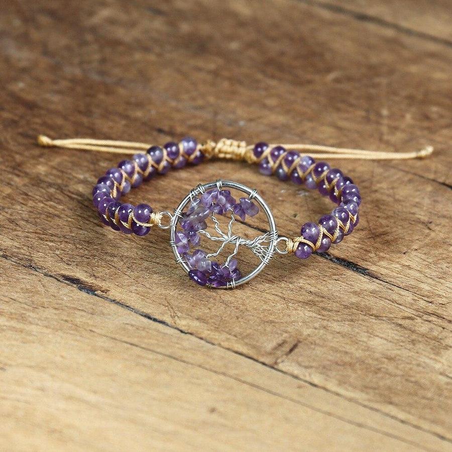 Tree of Life Amethyst Bracelet | Natural Gemstone