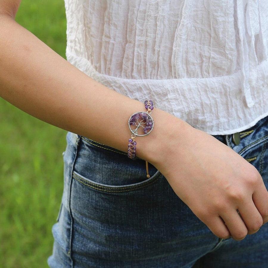 Tree of Life Amethyst Bracelet | Natural Gemstone