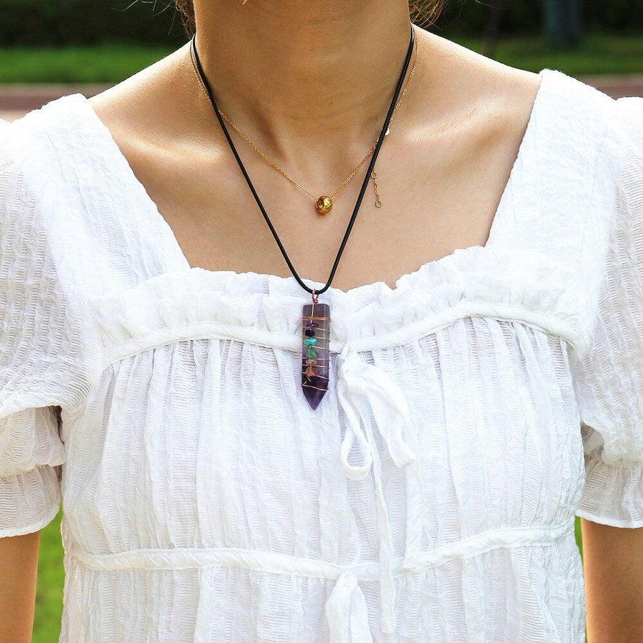 Amethyst 7 Chakra Pendant