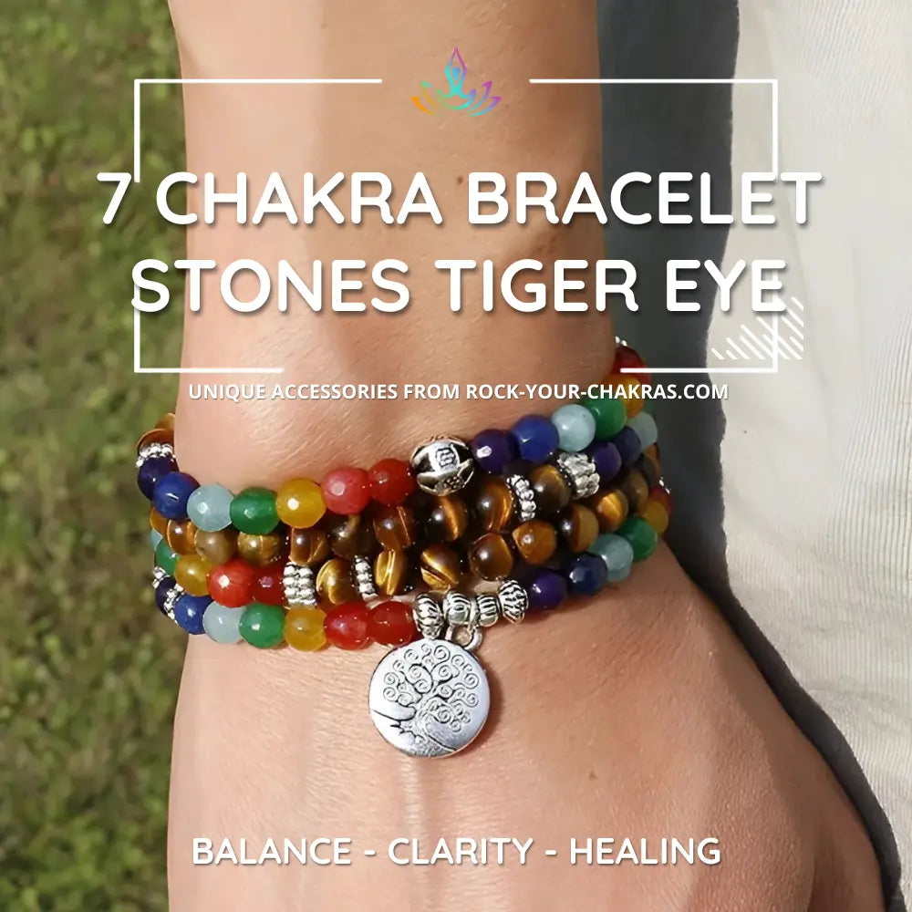 7 Chakra Bracelet Stones and Tiger Eye