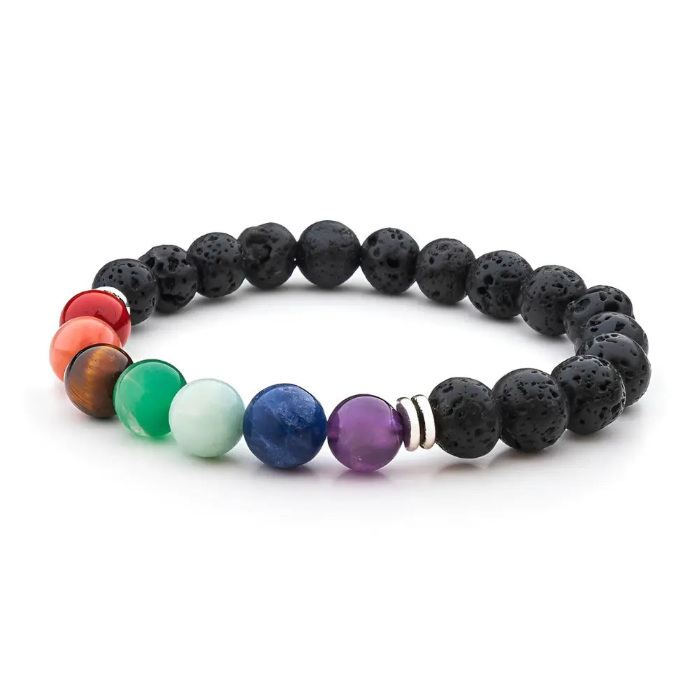 7 Chakras Lava Stone Bracelets