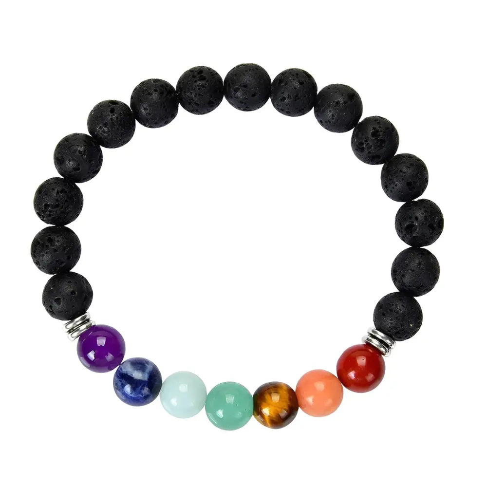 7 Chakras Lava Stones Bracelets