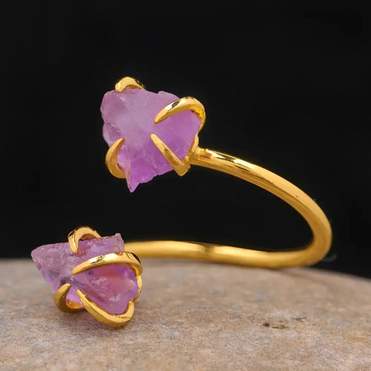 Adjustable Amethyst Rings Jewelry