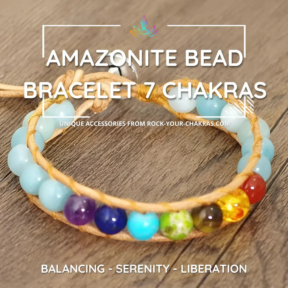 Amazonite Bead Bracelet 7 Chakras