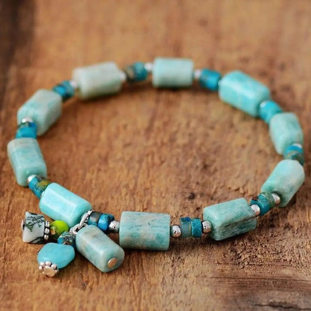 Amazonite Stone Bracelet with Serenity