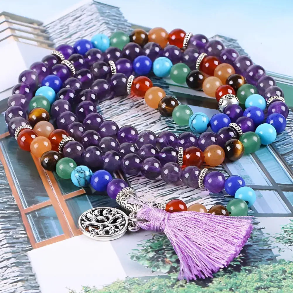 Amethyst 7 Chakra Bracelet