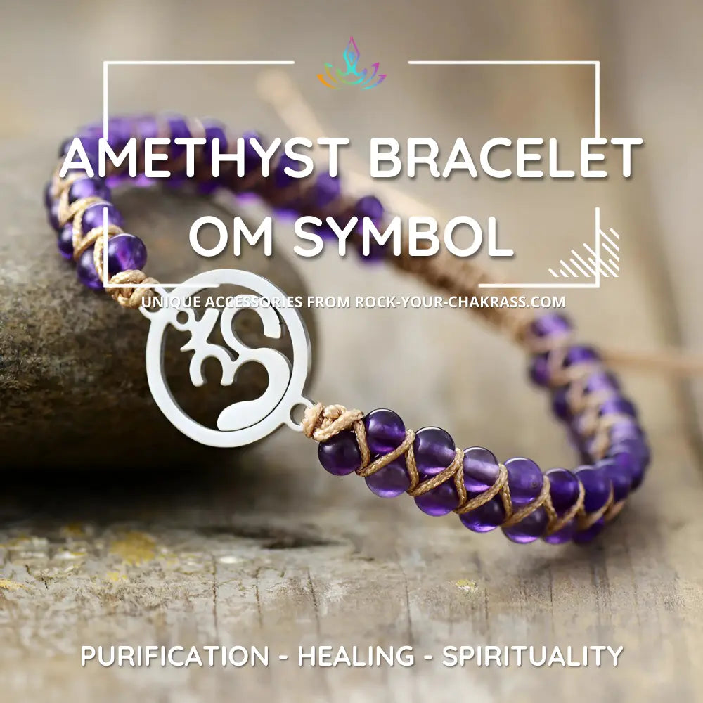 Amethyst Bracelet with Om Symbol