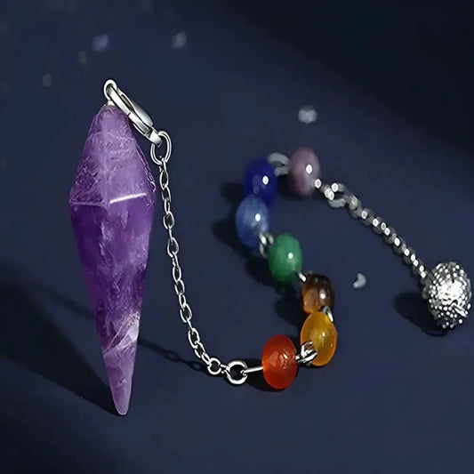 Amethyst Pendulum with 7 Chakra