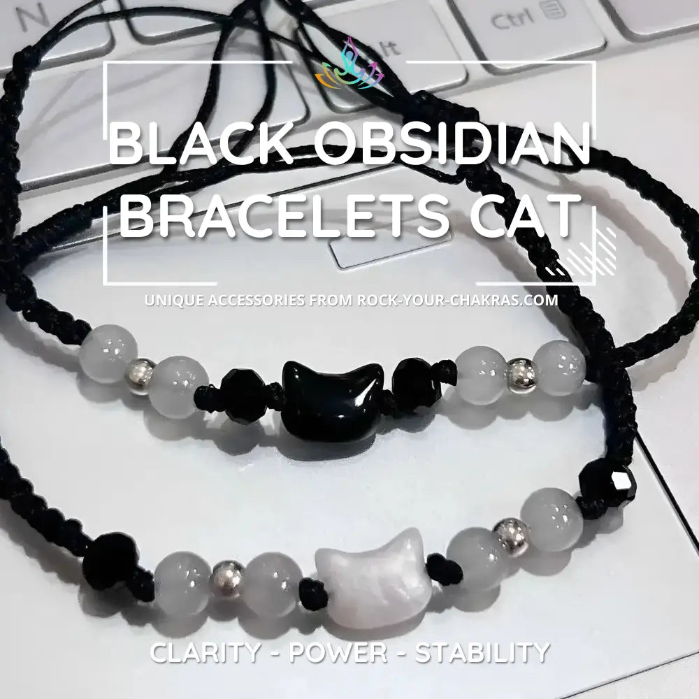 Black Obsidian Bracelets <br> Cat