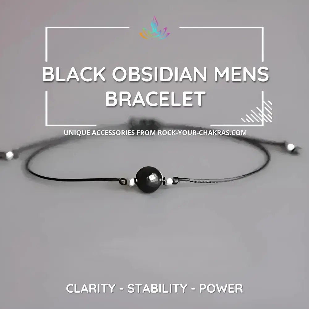 Black Obsidian Mens Bracelet