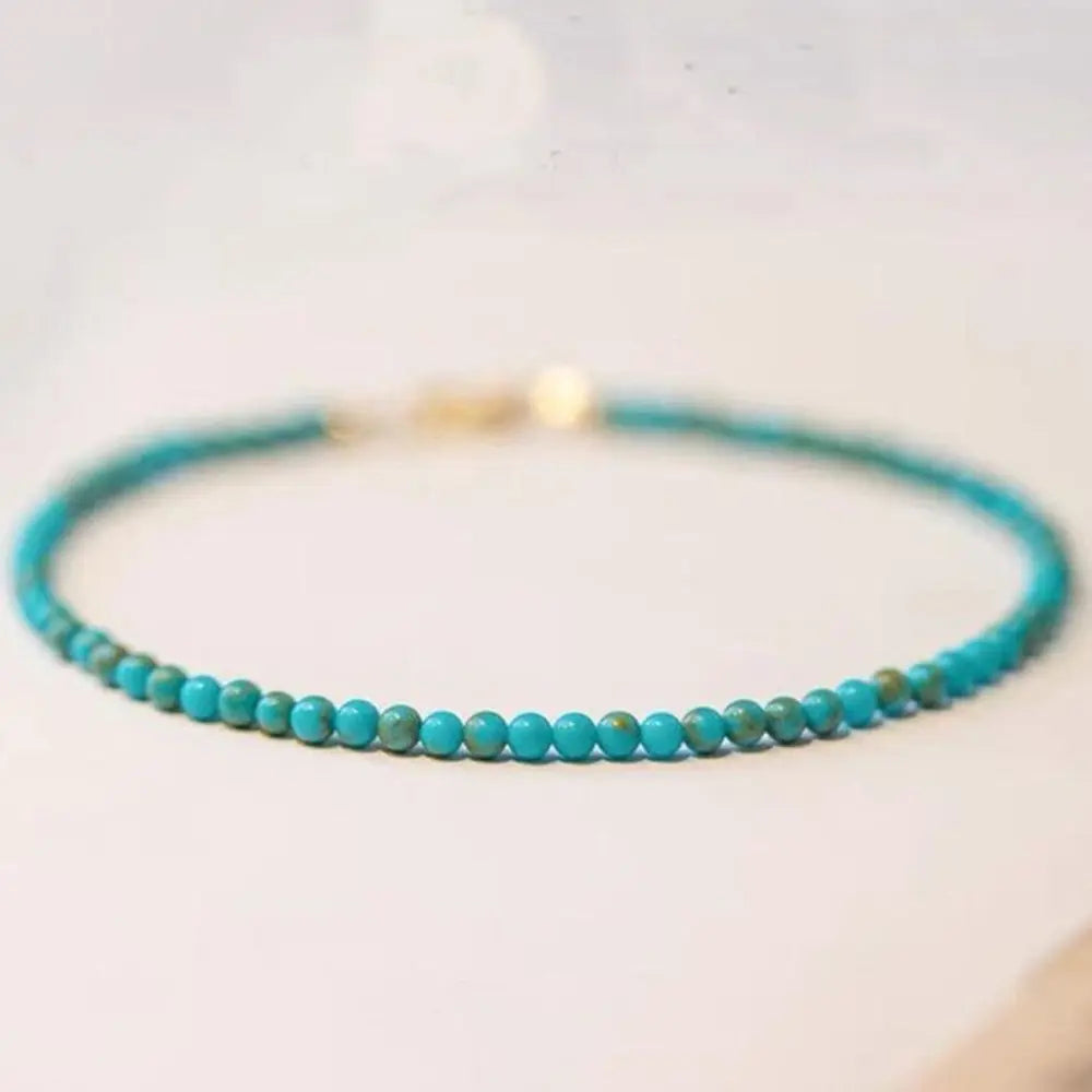 Blue Turquoise Bracelet with Mini Stones