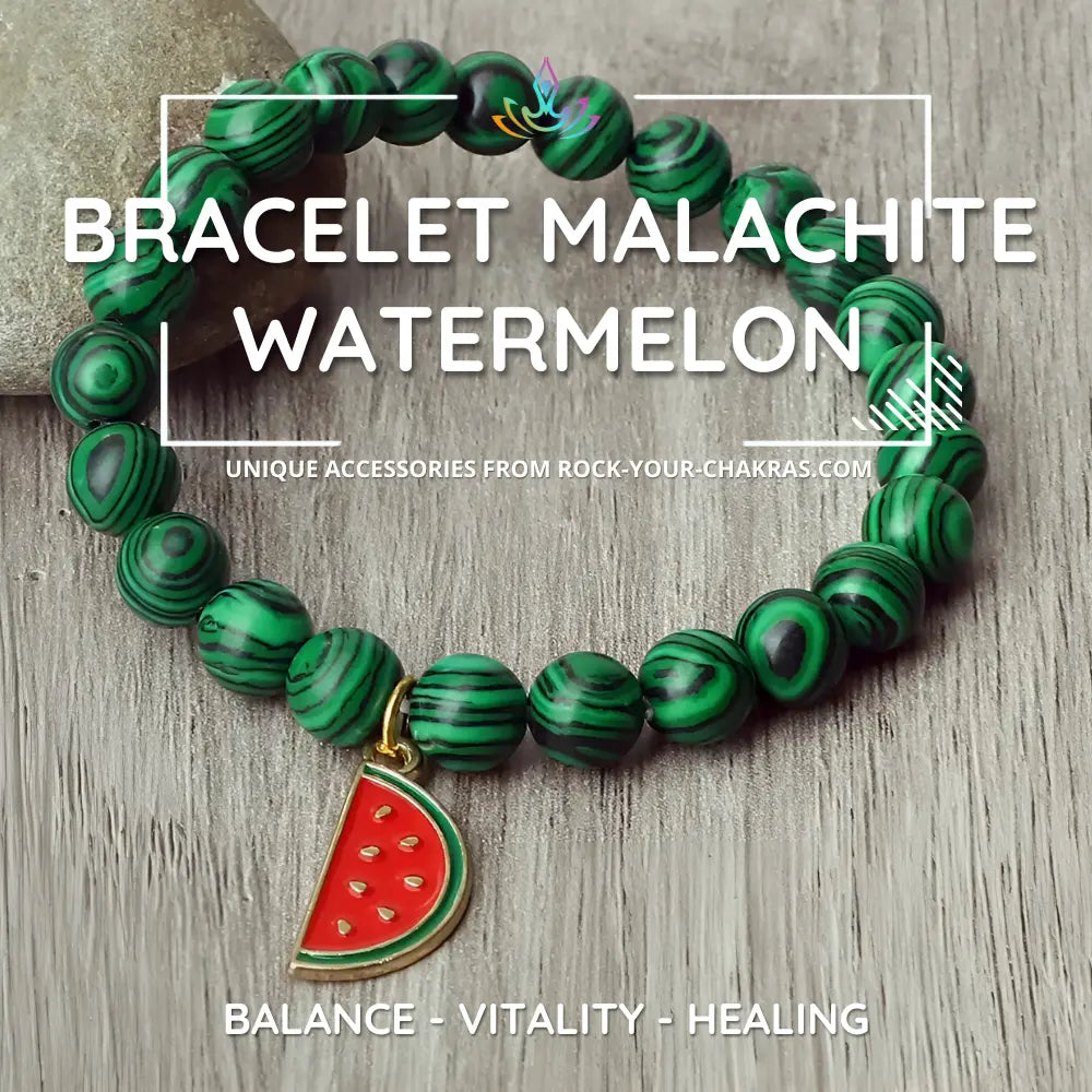 Bracelet Malachite with Watermelon