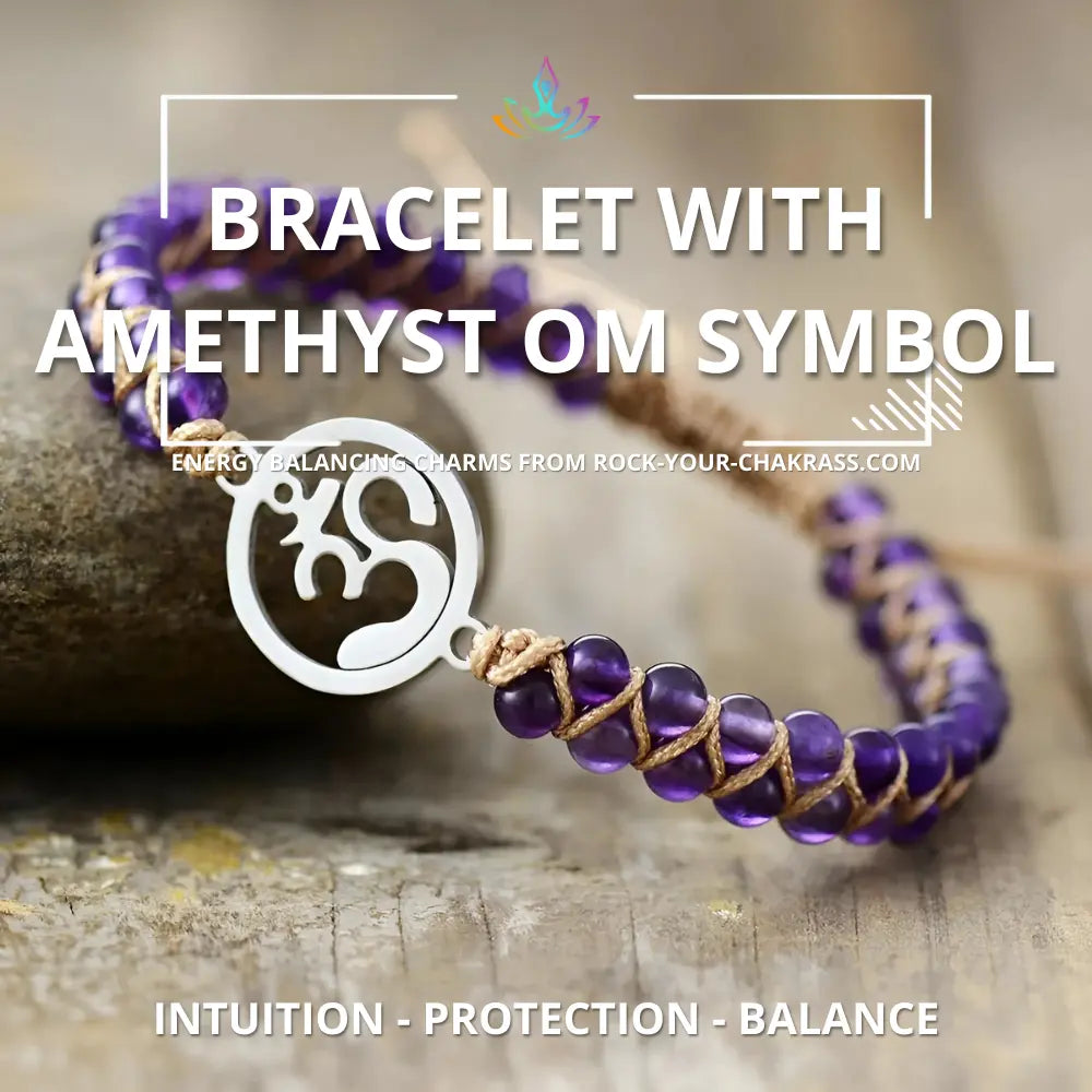 Bracelet with Amethyst <br> Om Symbol