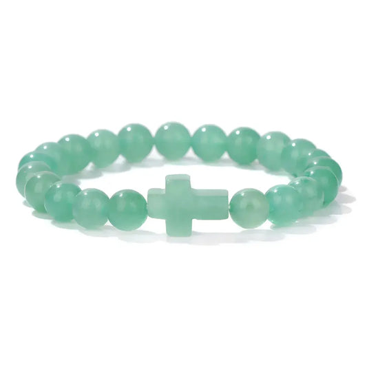 Green Aventurine Crystal Bracelet Cross