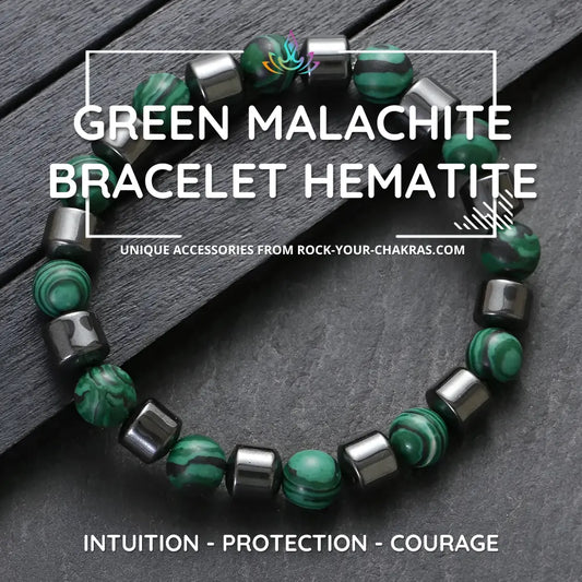 Green Malachite Bracelet <br> Hematite