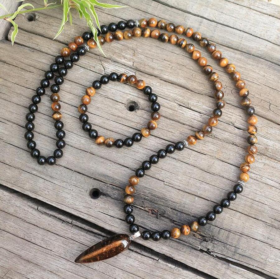 108 Tiger Eye Beads Protection Mala Set