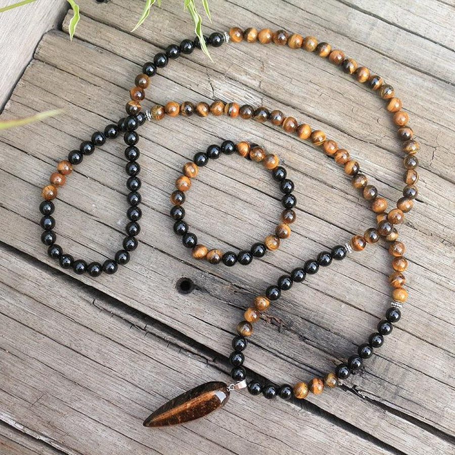 108 Tiger Eye Beads Protection Mala Set