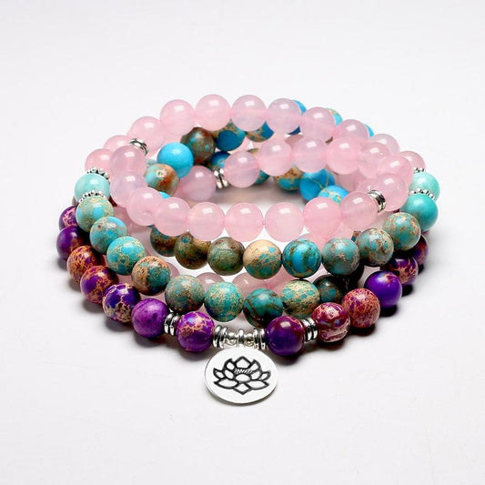 Bracelet Mala Amazonite <br> Lotus