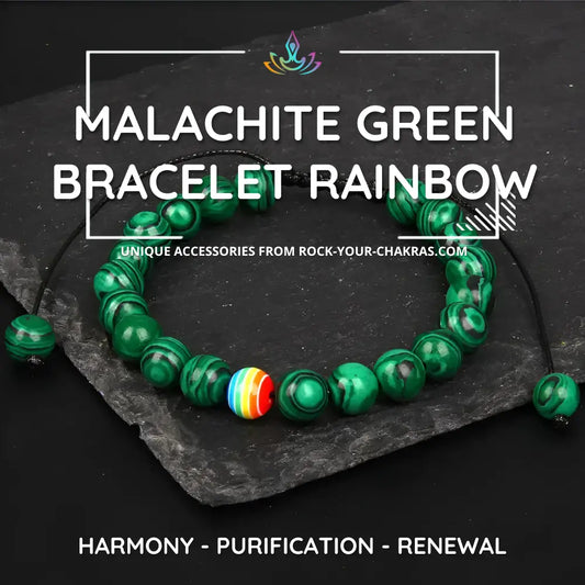 Malachite Green Bracelet Rainbow