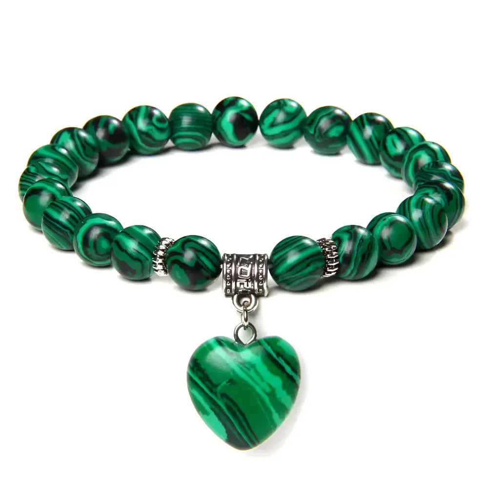 Malachite Heart Bracelet