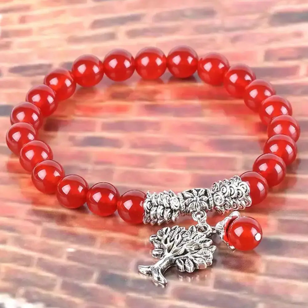 Natural Carnelian Bracelets with Tree