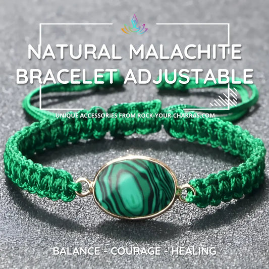 Natural Malachite Bracelet <br> Adjustable