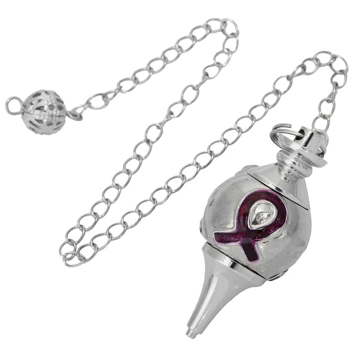 Metal Dowsing Pendulum <br> Ribbon Symbol