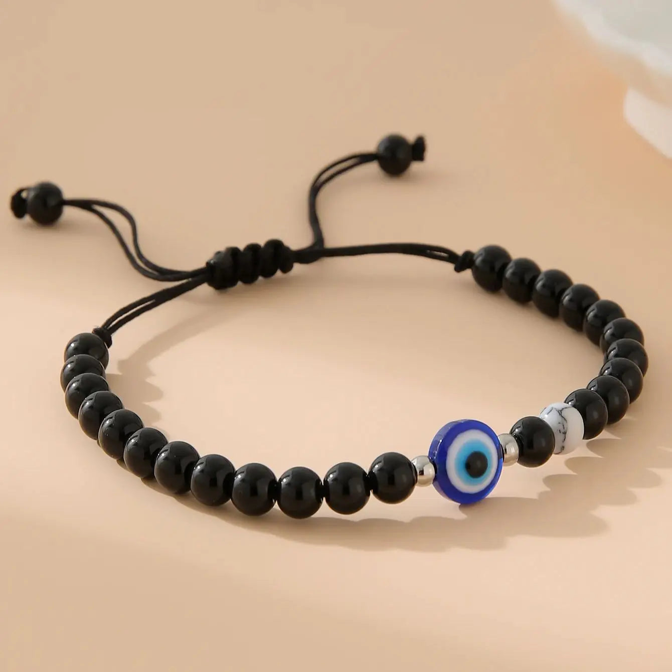 Bracelet Obsidian <br> Turkish Evil Eye