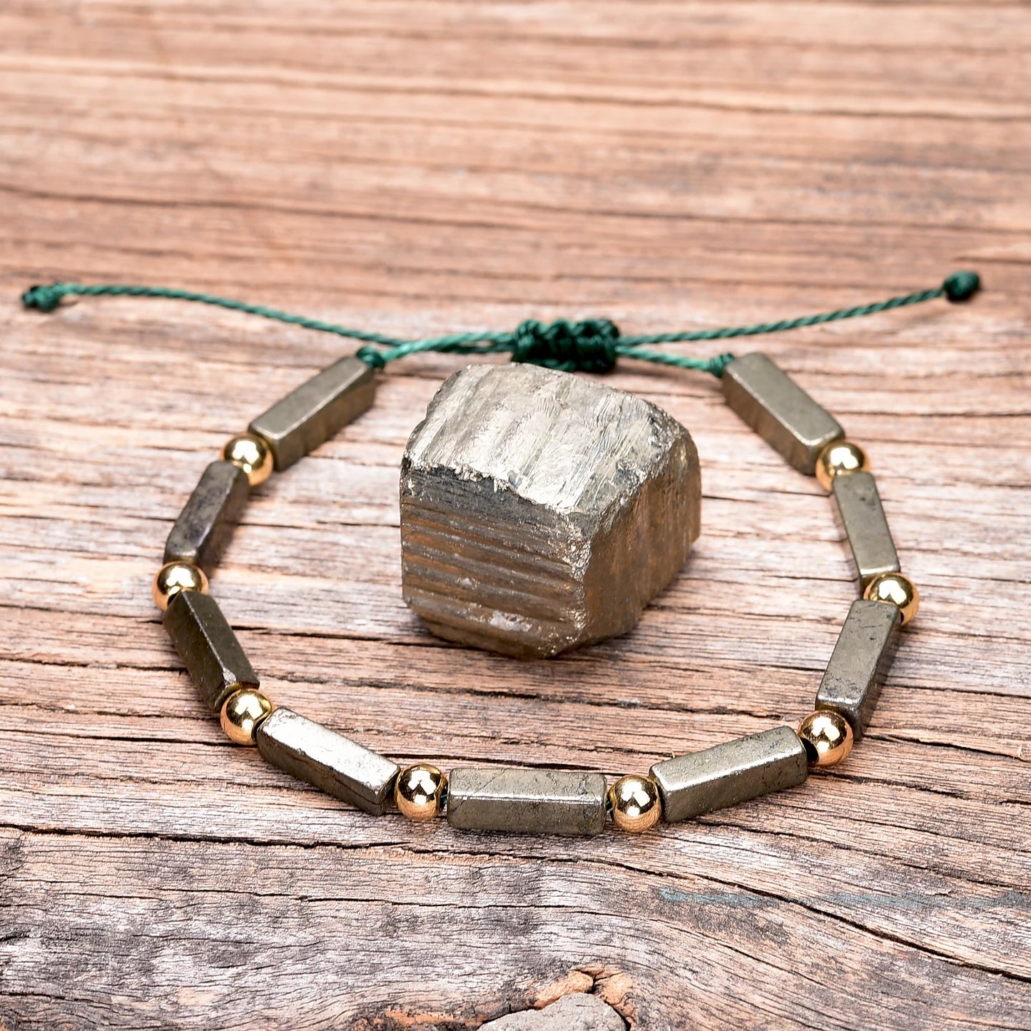 Gold Pyrite Bracelet – Natural Wealth & Protection Charm