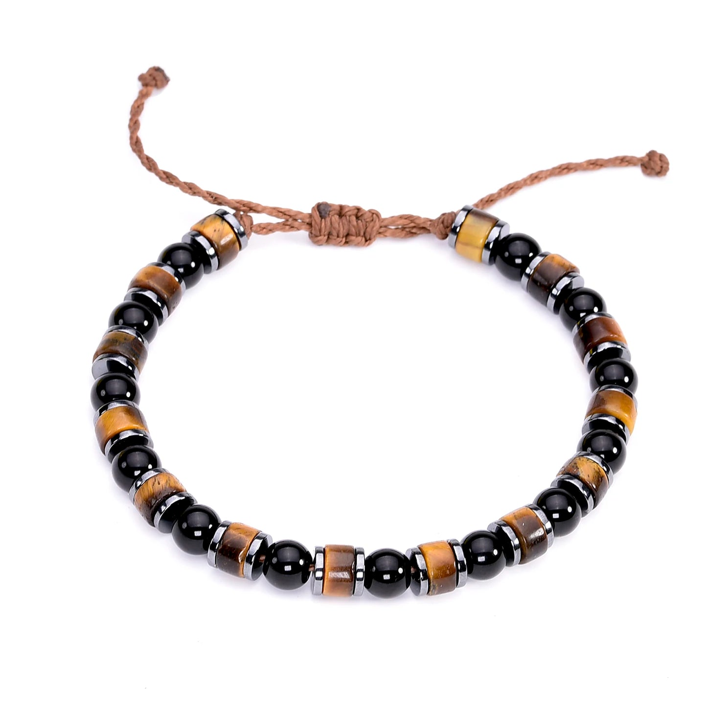 Tiger Eye Black Obsidian Hematite Bracelet