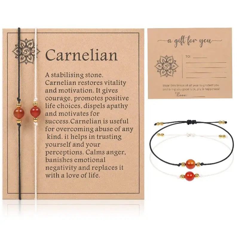 Carnelian Gemstone Bracelet for Men | Vitality Boost