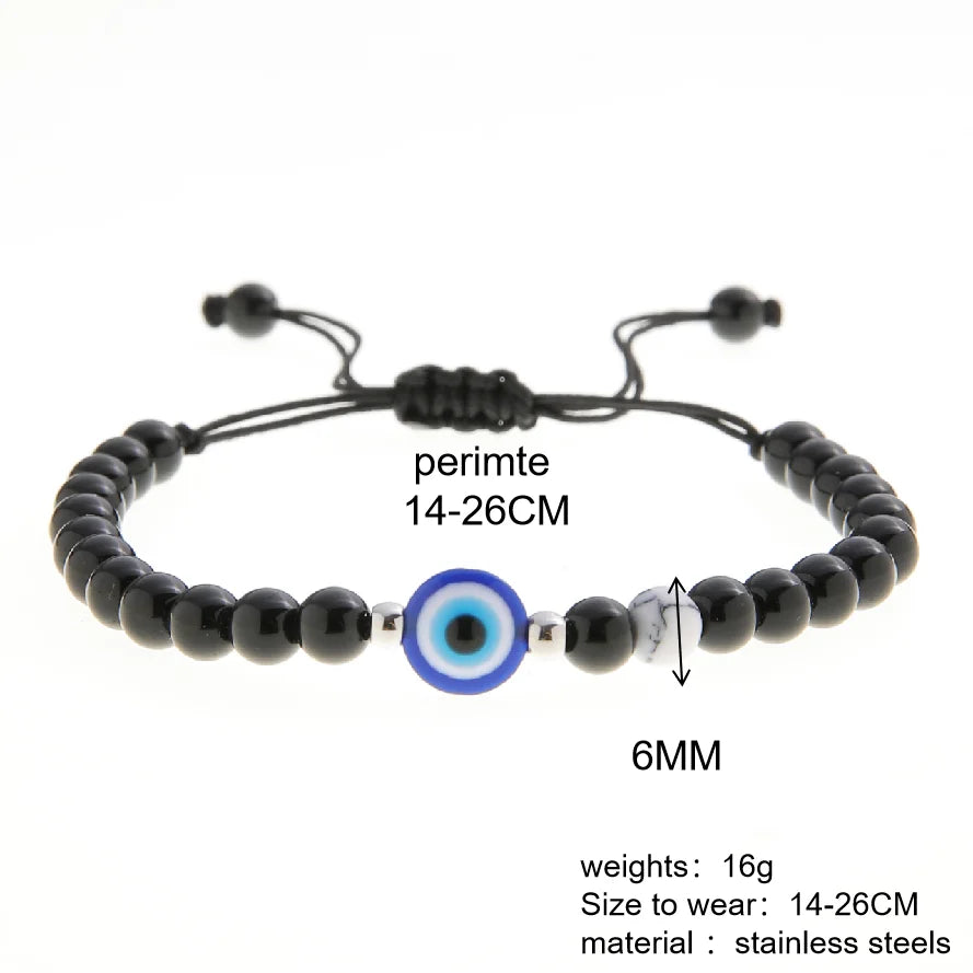 Bracelet Obsidian <br> Turkish Evil Eye