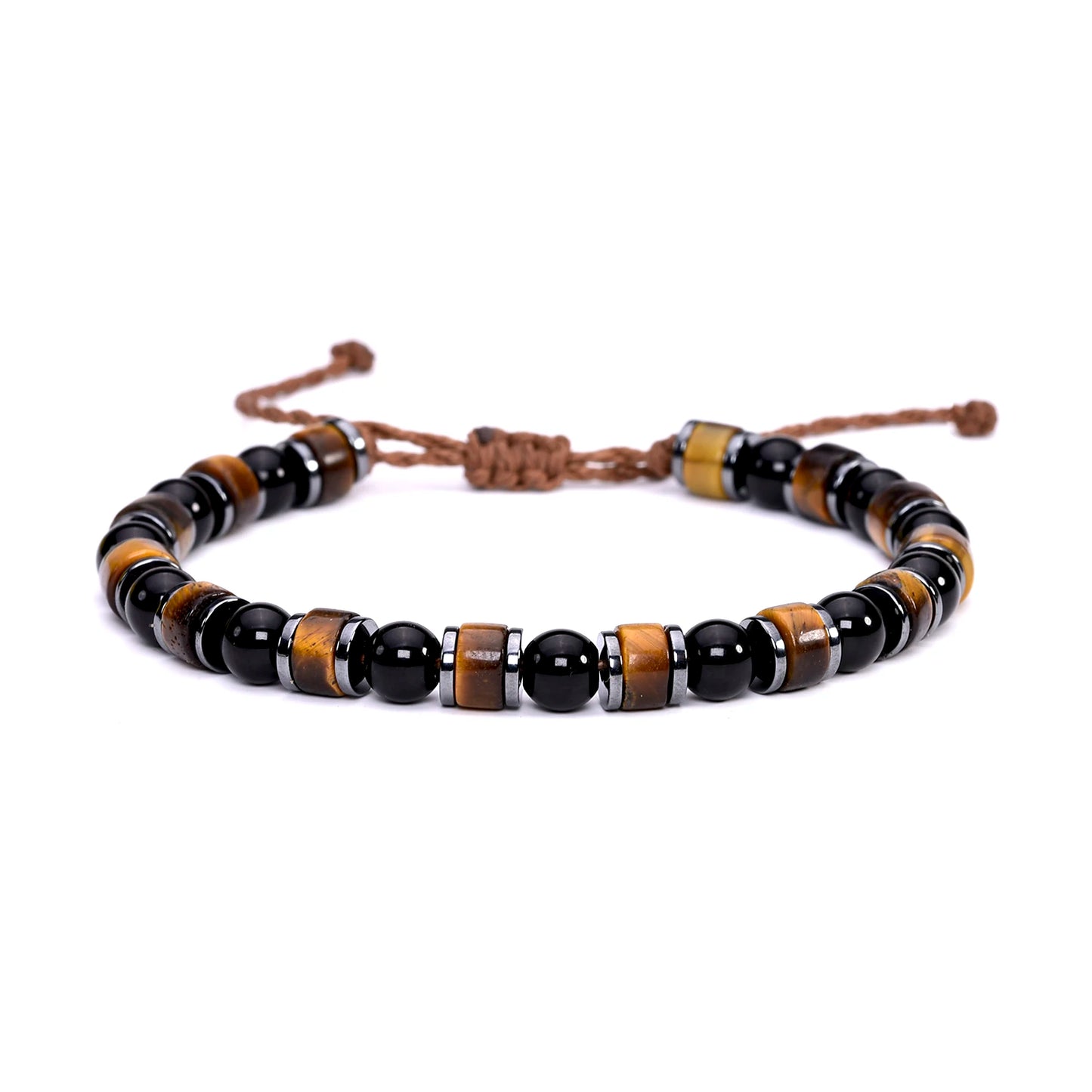 Tiger Eye Black Obsidian Hematite Bracelet