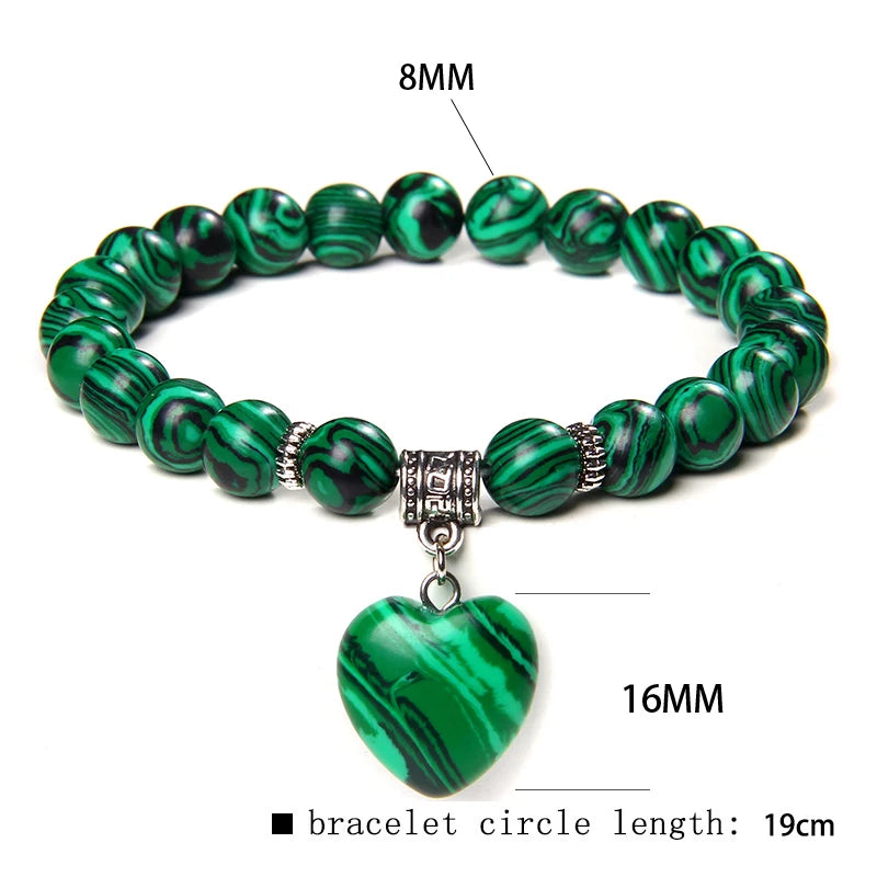 Malachite Heart Bracelet