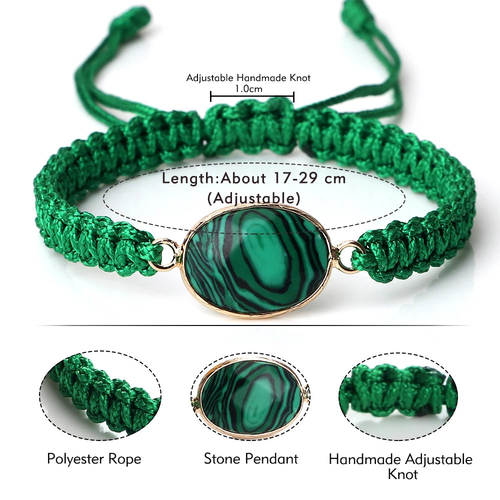 Natural Malachite Bracelet <br> Adjustable