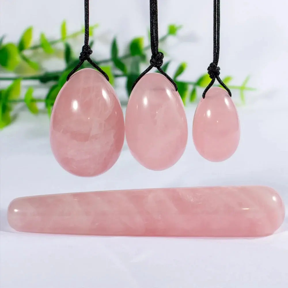 Theree Piece Rose Quartz Yoni Eggs