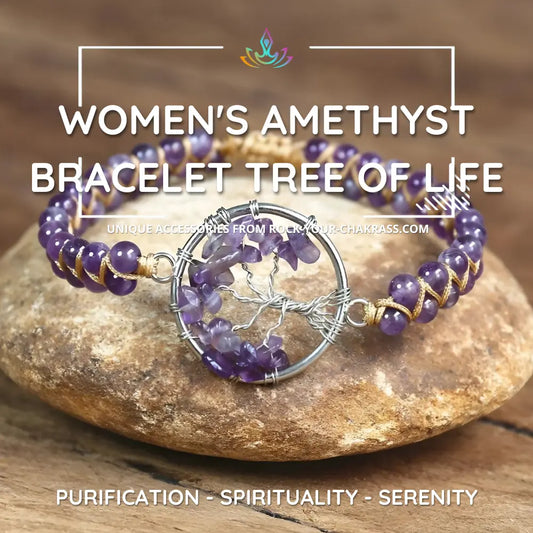 Women's Amethyst Bracelet with Tree of Life